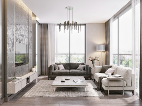 Apartment flat design 3D Model