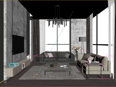 Apartment flat design 3D 模型