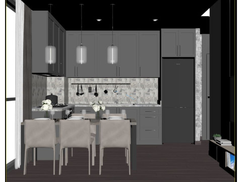 Apartment flat design 3D 模型