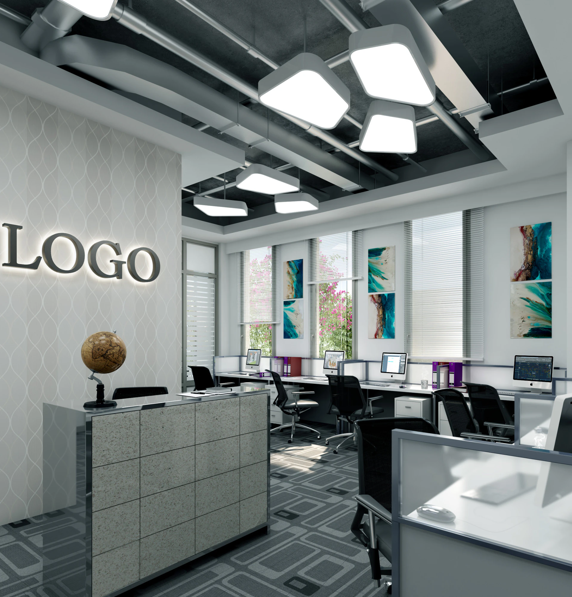 Office 3D Model .c4d .max .obj .3ds .fbx .stl .blend 
