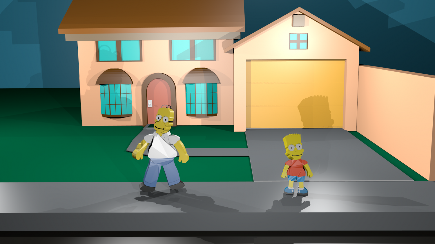 La casa de los Simpson 3D Модель in Мультяшные 3DExport