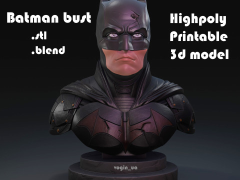 Високополігональний бюст Бетмена для друку 3D Принт Модель