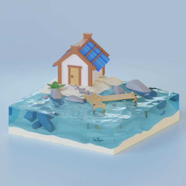 Остров 3D Модель .c4d .max .obj .3ds .fbx .stl .blend 