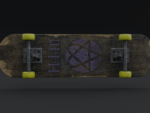 Ruined skateboard from 2000 3D Model