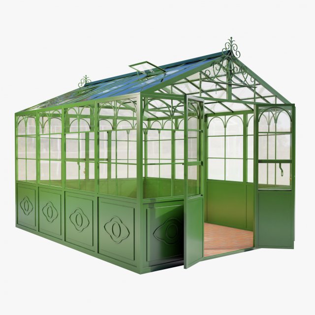 Italian Wrought Iron Greenhouse 3D Model .c4d .max .obj .3ds .fbx .stl .blend 