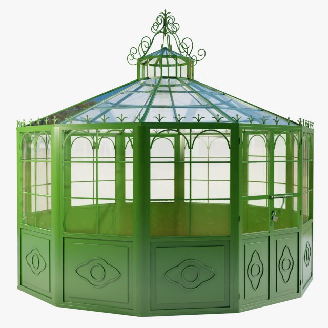 Italian Wrought Iron Greenhouse 2 3D-Modell .c4d .max .obj .3ds .fbx .stl .blend 