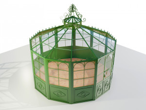 Italian Wrought Iron Greenhouse 2 3D-Modell