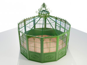 Italian Wrought Iron Greenhouse 2 3D-Modell