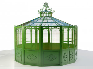 Italian Wrought Iron Greenhouse 2 3D-Modell