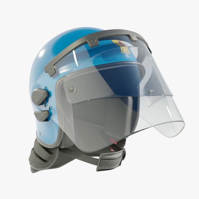 Italian Police Riot Helmet 3D 模型 .c4d .max .obj .3ds .fbx .stl .blend 