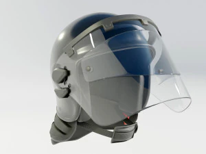 Police Riot Helmet 3D Model
