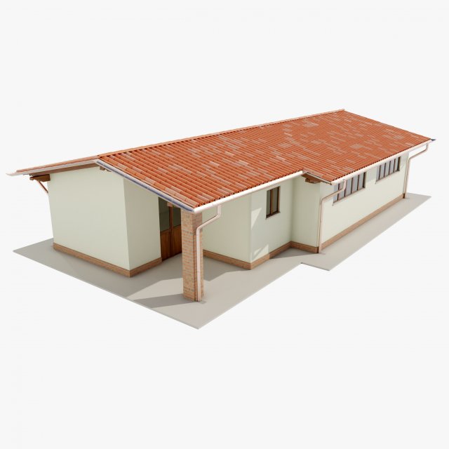 Italian Farm Building - Garage 1 3D Модель .c4d .max .obj .3ds .fbx .stl .blend 