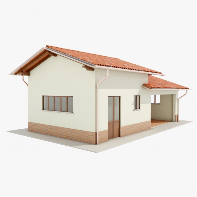 Italian Farm Building - Garage 2 Modèle 3D .c4d .max .obj .3ds .fbx .stl .blend 