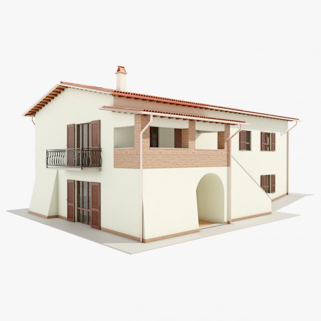 Italian Country House 3D Model .c4d .max .obj .3ds .fbx .stl .blend 