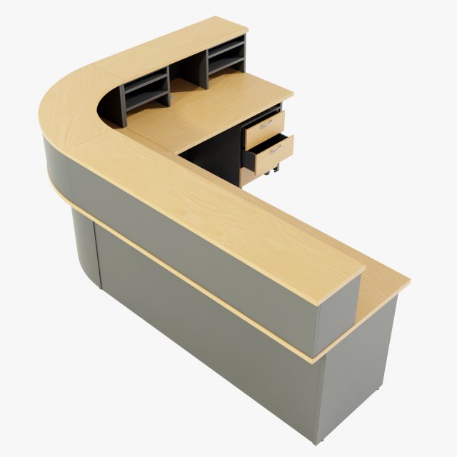 Office Desk - Reception 3D Model .c4d .max .obj .3ds .fbx .stl .blend 