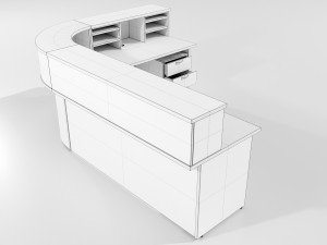 Office Desk - Reception 3D Model