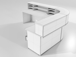 Office Desk - Reception 3D Model