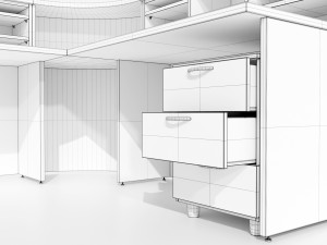 Office Desk - Reception 3D Model