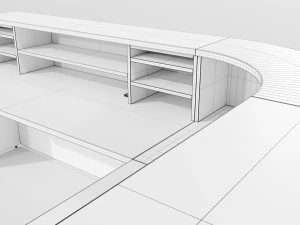 Office Desk - Reception 3D Model