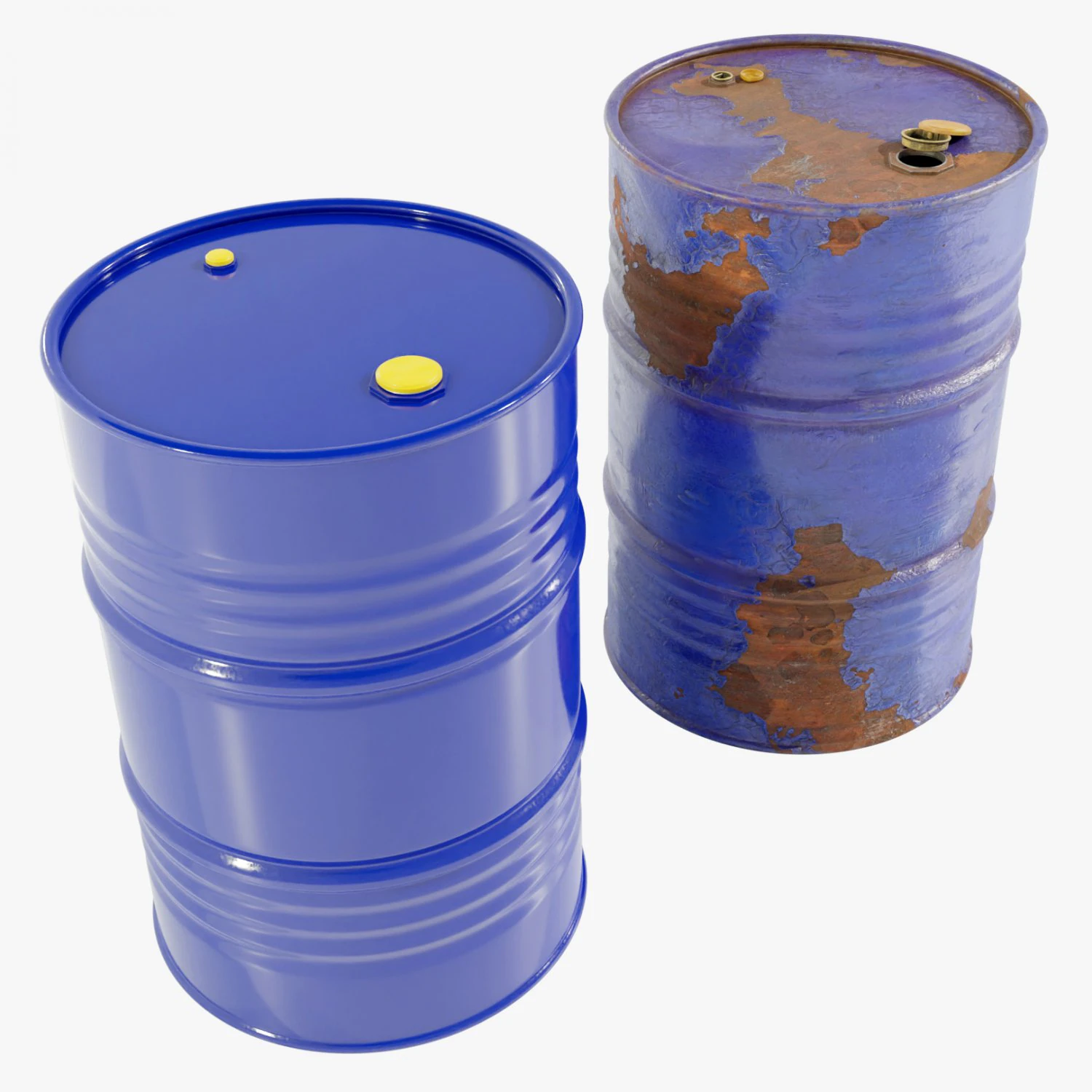 Steel Barrels 3D Model .c4d .max .obj .3ds .fbx .stl .blend