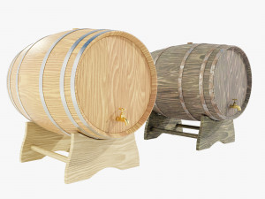 Wooden Barrels 3D-Modell