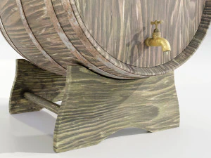 Wooden Barrels 3D Model