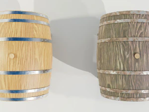 Wooden Barrels 3D Model