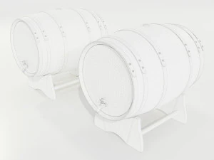 Wooden Barrels 3D Model