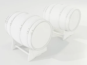 Wooden Barrels 3D Model
