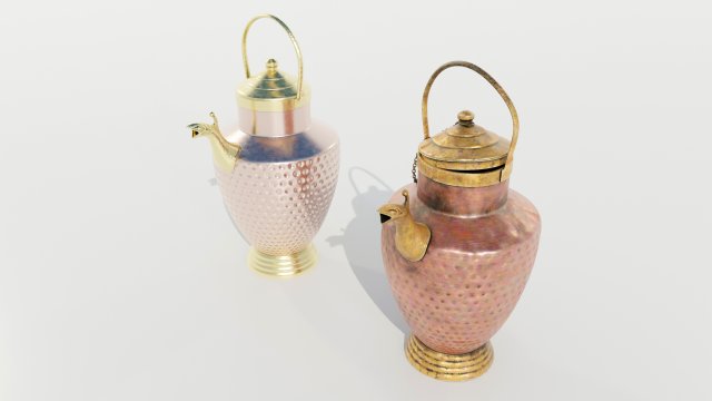 Vintage brass pitcher 3D model