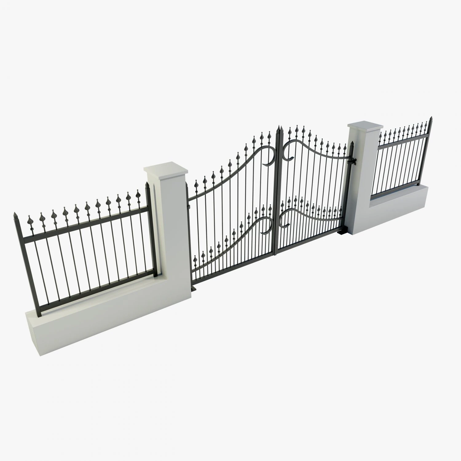 Wrought Iron Gate 1 3D Model .c4d .max .obj .3ds .fbx .stl .blend 