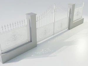Cancello in ferro battuto 2 Modello 3D