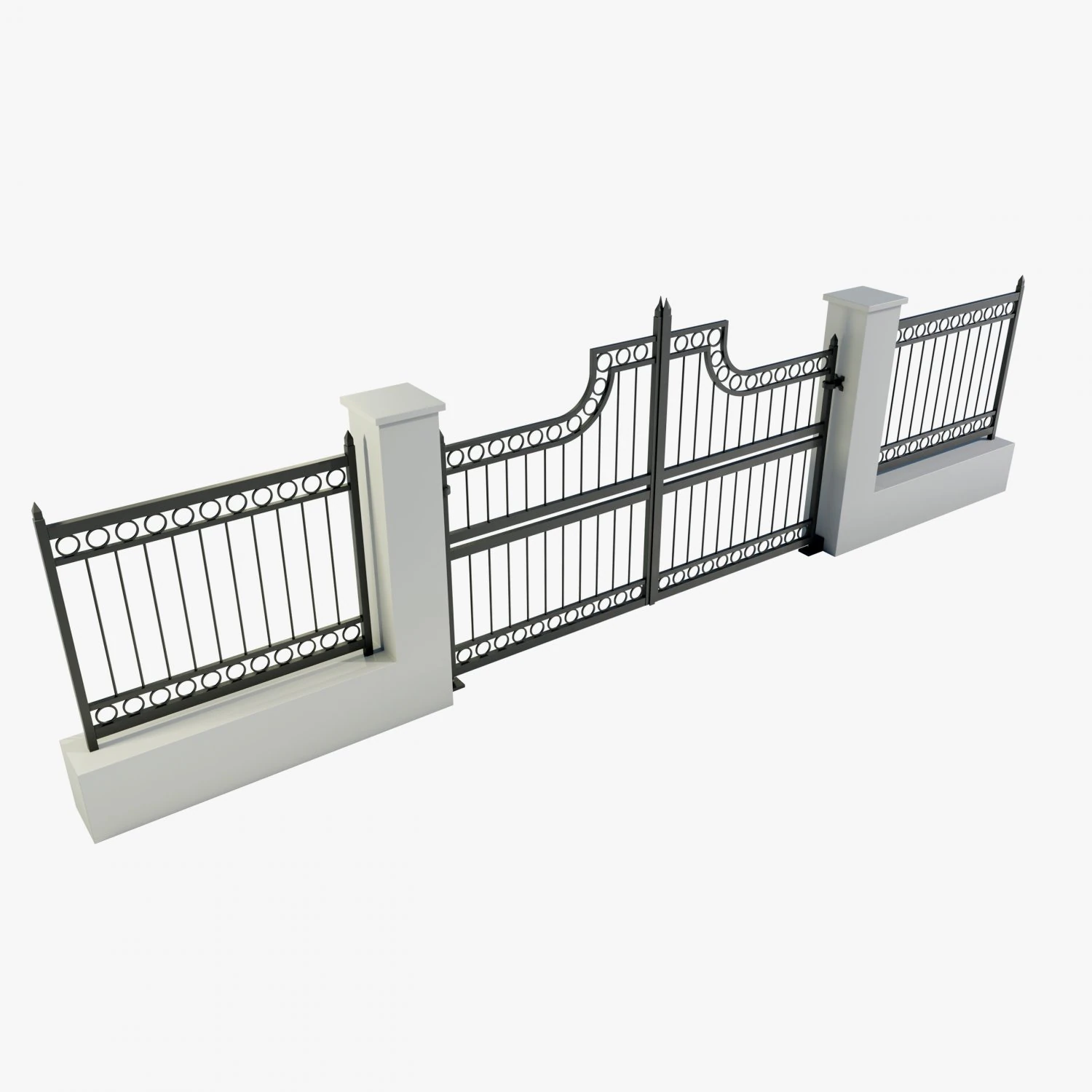 Wrought Iron Gate 3 3D Model .c4d .max .obj .3ds .fbx .stl .blend 