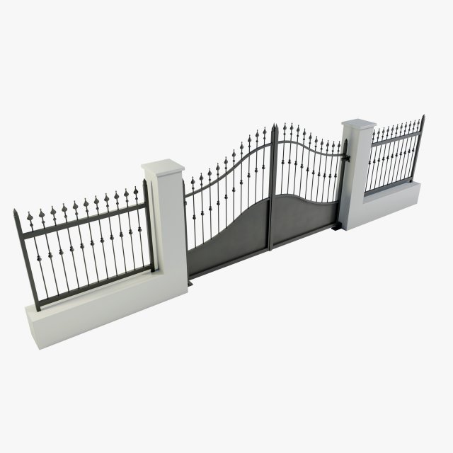 Wrought Iron Gate 4 3D Model .c4d .max .obj .3ds .fbx .stl .blend 