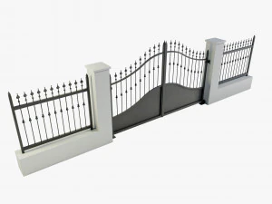 Smeedijzeren poort 4 3D Model