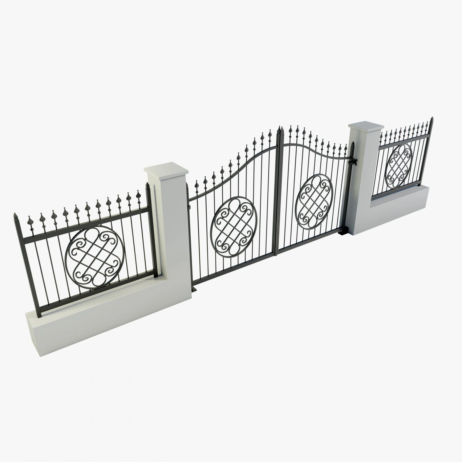 Wrought Iron Gate 5 3D Model .c4d .max .obj .3ds .fbx .stl .blend 