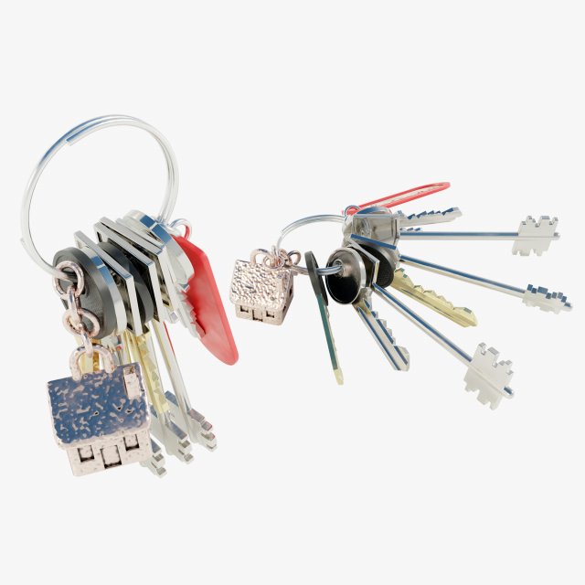 Bunch of Keys 3D Модель .c4d .max .obj .3ds .fbx .stl .blend 