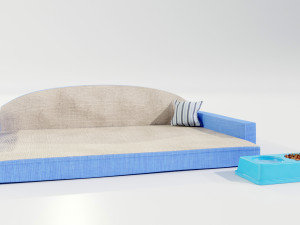 Pet Bed and Bowl 3D Model