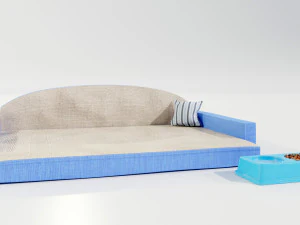 Pet Bed and Bowl 3D Model