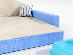 Pet Bed and Bowl 3D Model