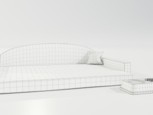 Pet Bed and Bowl 3D Model