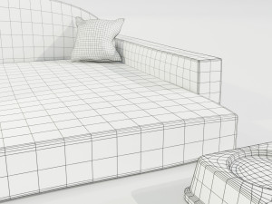 Pet Bed and Bowl 3D Model