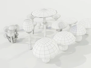 Mushrooms Collection 3D Model