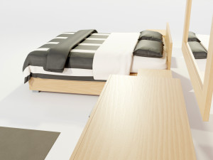 Bedroom Complete Furniture Set Modelo 3D