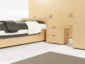 Bedroom Complete Furniture Set Modelo 3D