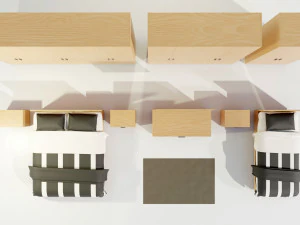 Conjunto completo de m&oacute;veis para quarto Modelo 3D