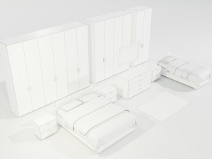 Bedroom Complete Furniture Set Modelo 3D