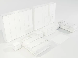 Conjunto completo de m&oacute;veis para quarto Modelo 3D