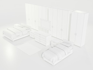 Bedroom Complete Furniture Set Modelo 3D