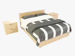 Grand lit Modèle 3D